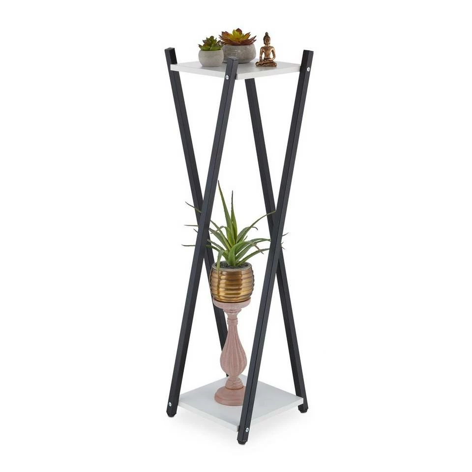 relaxdays Blumenhocker »XL Blumenständer mit 2 Ebenen«, Dunkelbraun Dunkelbraun Schwarz, Weiß Schwarz, Hellbraun Schwarz 11 relaxdays Blumenhocker »XL Blumenständer mit 2 Ebenen«, Dunkelbraun Dunkelbraun Schwarz, Weiß Schwarz, Hellbraun Schwarz – Bild 11