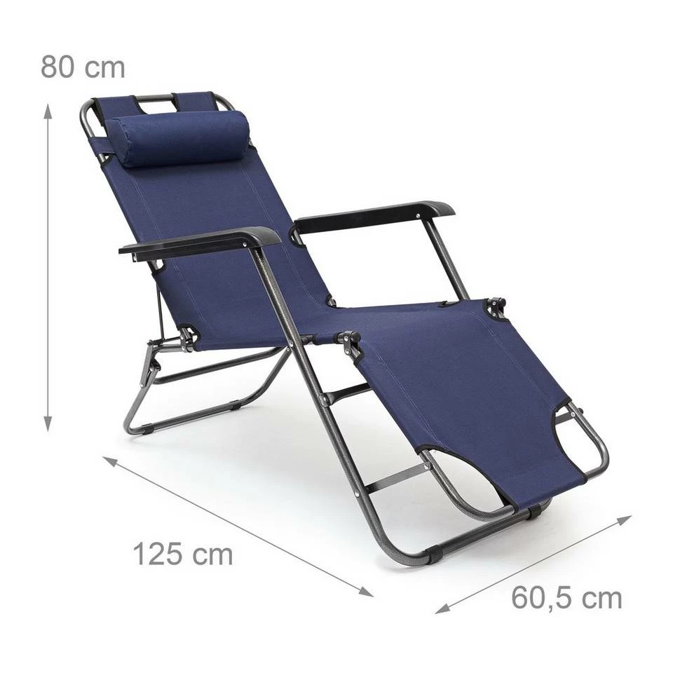 relaxdays Polsterliege »Sonnenliege klappbar«, Dunkelblau 4 relaxdays Polsterliege »Sonnenliege klappbar«, Dunkelblau – Bild 4