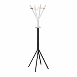 relaxdays Garderobenständer »Garderobenständer Metall«, Farbmix 1 Weiß Hellbraun, Schwarz Hellbraun, Schwarz Weiß Hellbraun