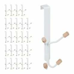 Türhaken »25 x Türhaken vierfach«, relaxdays