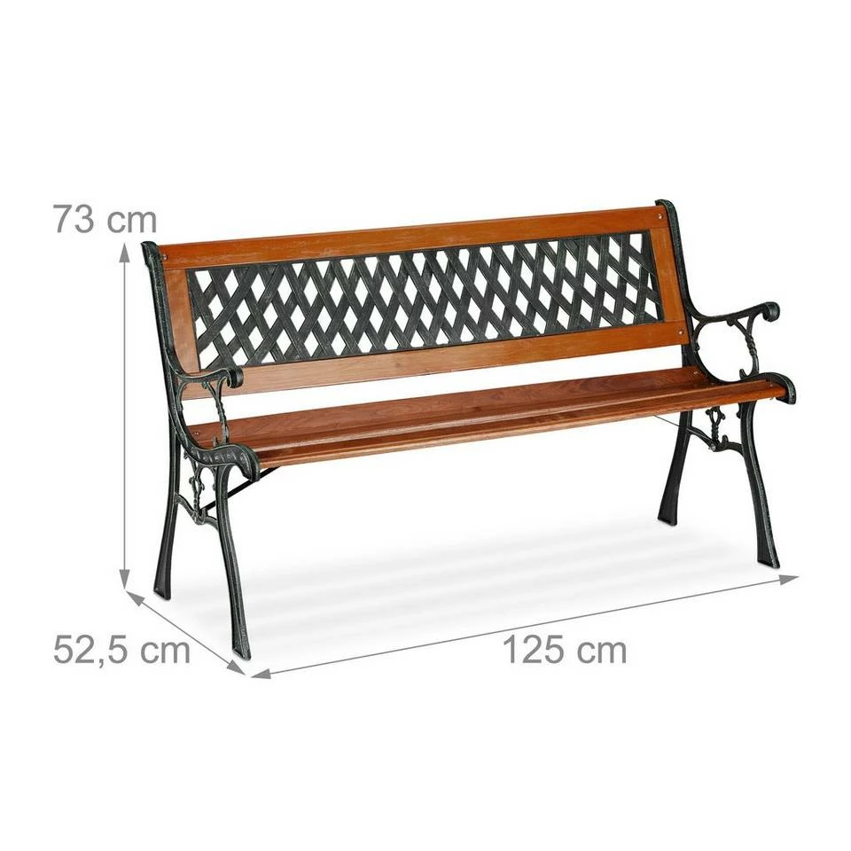 relaxdays Gartenbank »Gartenbank Holz & Gusseisen« 4 relaxdays Gartenbank »Gartenbank Holz & Gusseisen« – Bild 4