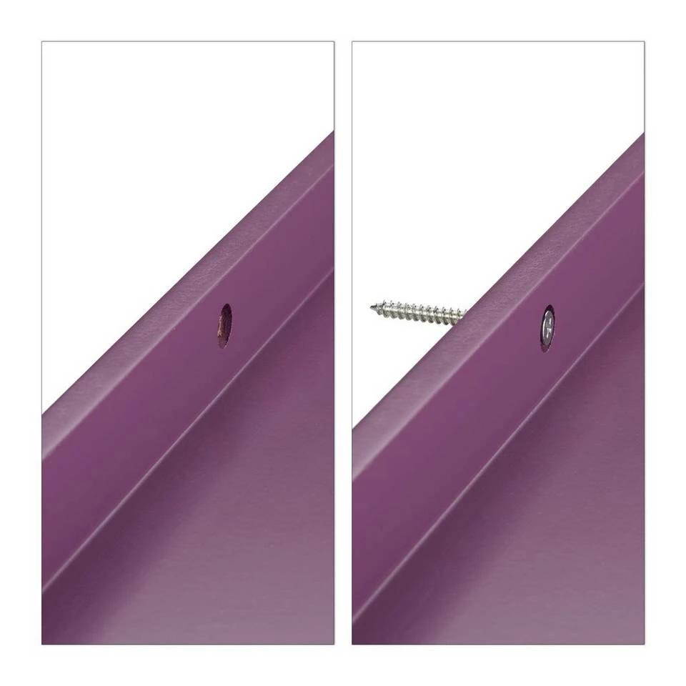 relaxdays Wandboard »Hängeregal schmal«, Violett Braun, Schwarz, Hellblau, Weiß 4 relaxdays Wandboard »Hängeregal schmal«, Violett Braun, Schwarz, Hellblau, Weiß – Bild 4