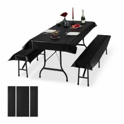 relaxdays Bierzeltgarnitur »6x Bierzeltgarnitur Auflage schwarz«