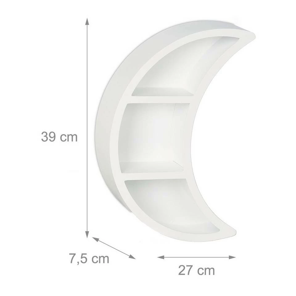 relaxdays Wandregal »Weißes Wandregal Mond« 4 relaxdays Wandregal »Weißes Wandregal Mond« – Bild 4