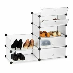 relaxdays Schuhschrank »Schuhschrank mit 6 Fächern« Transparent Transparent Schwarz, Wei&szlig;, Schwarz Transparent -Deutschland Möbel Verkäufe 2024 88303d57 321a 5157 b370 420573f3572f