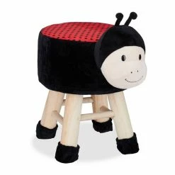 relaxdays Hocker »Tierhocker Kinder«, Marienkäfer Schwarz Hellbraun Rot, Braun Hellbraun Creme, Braun Hellbraun Weiß, Grau Hellbraun Weiß