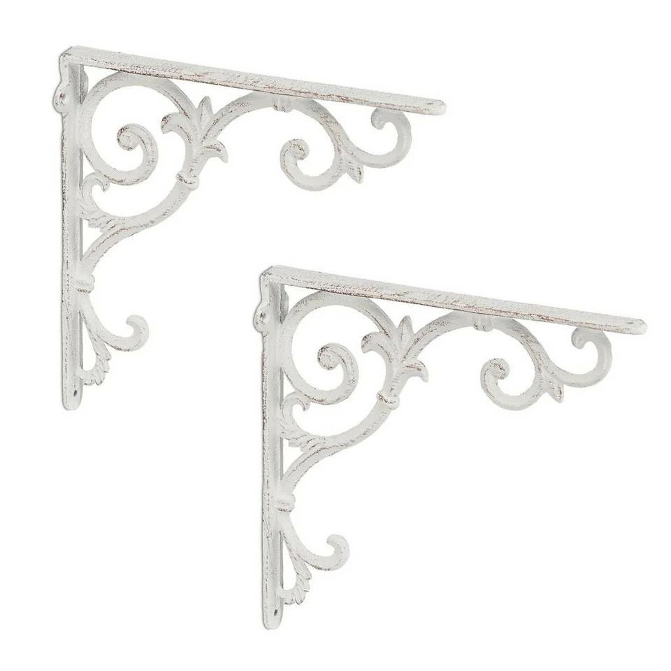 relaxdays Wandregalhalter »2er Set Regalwinkel antik«, Weiß Weiß, Braun, Schwarz Gold, Schwarz 1 relaxdays Wandregalhalter »2er Set Regalwinkel antik«, Weiß Weiß, Braun, Schwarz Gold, Schwarz