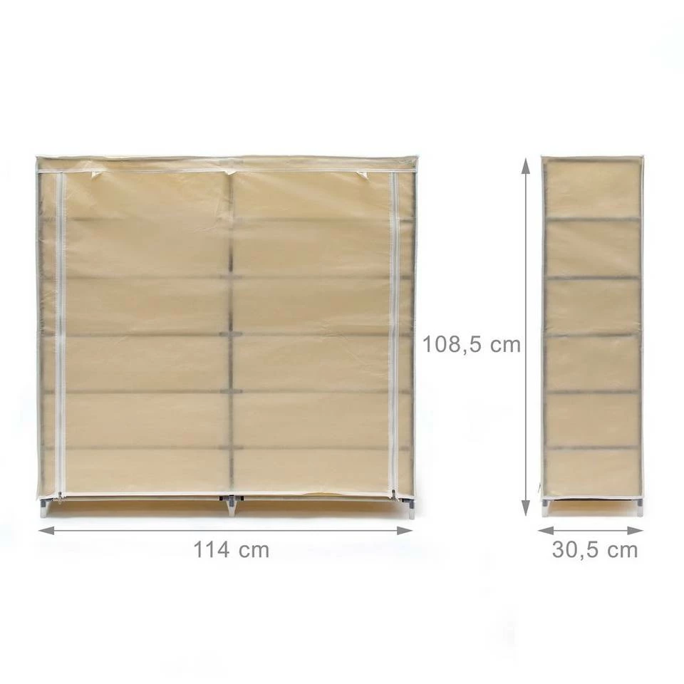 relaxdays Schuhschrank »2 x Schuhschrank VALENTIN breit beige« 4 relaxdays Schuhschrank »2 x Schuhschrank VALENTIN breit beige« – Bild 4