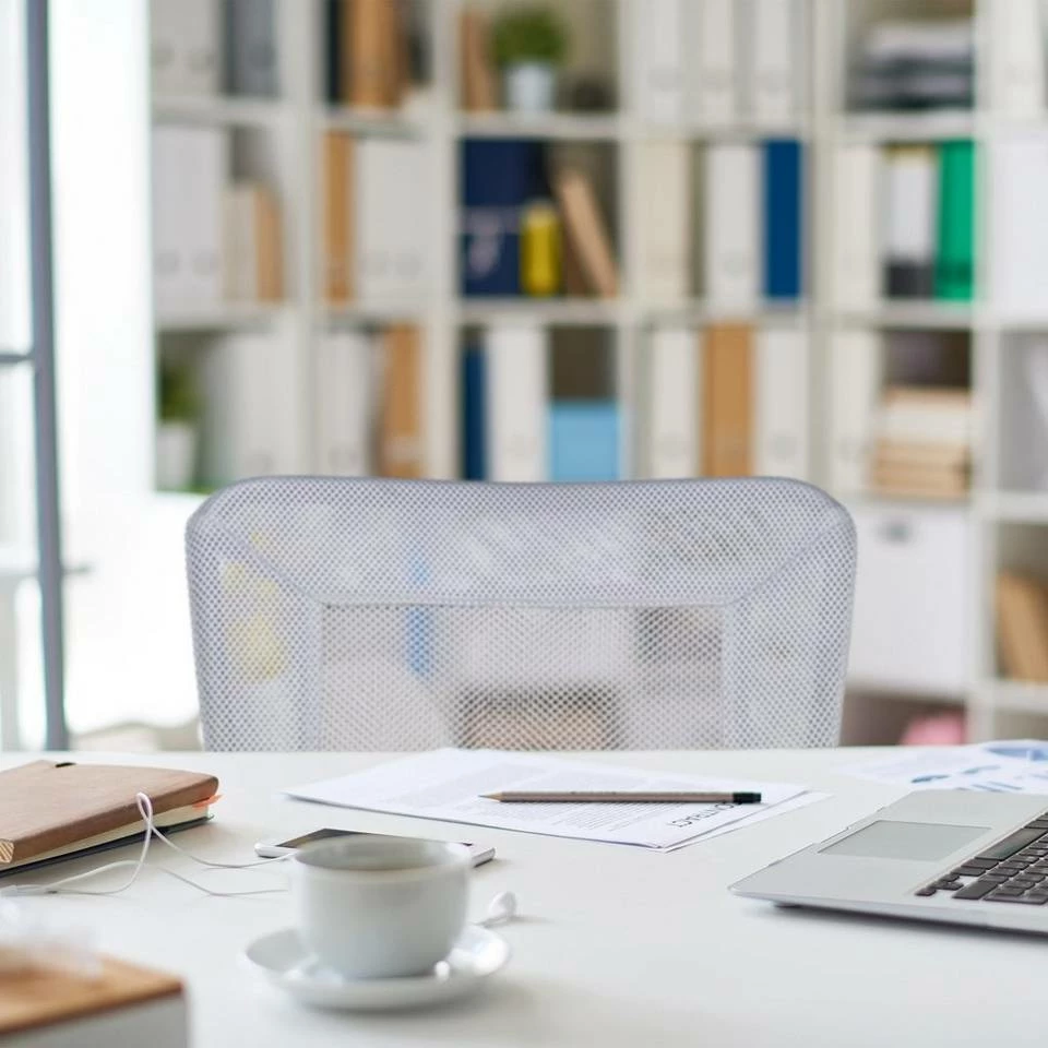 relaxdays Drehstuhl »Bürostuhl mit Netzrücken«, Weiß Grau Silber, Weiß Silber, Schwarz Silber 5 relaxdays Drehstuhl »Bürostuhl mit Netzrücken«, Weiß Grau Silber, Weiß Silber, Schwarz Silber – Bild 5