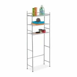 relaxdays Badregal »Verchromtes Waschmaschinenregal«