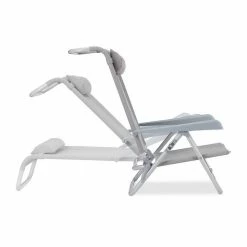relaxdays Gartenstuhl »Klappbarer Liegestuhl mit Nackenkissen«, Grau Hellblau Grau, Gr&uuml;n Grau -Deutschland Möbel Verkäufe 2024 8bfa49d7 b9ad 5864 9ded 8b2794ecda55