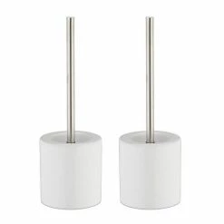 relaxdays Badezimmer-Set »2 x WC Garnitur Keramik weiß«