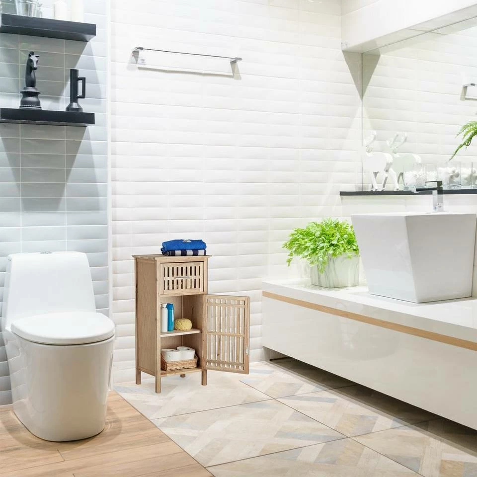 relaxdays Badregal »Badschrank Walnuss freistehend« 6 relaxdays Badregal »Badschrank Walnuss freistehend« – Bild 6