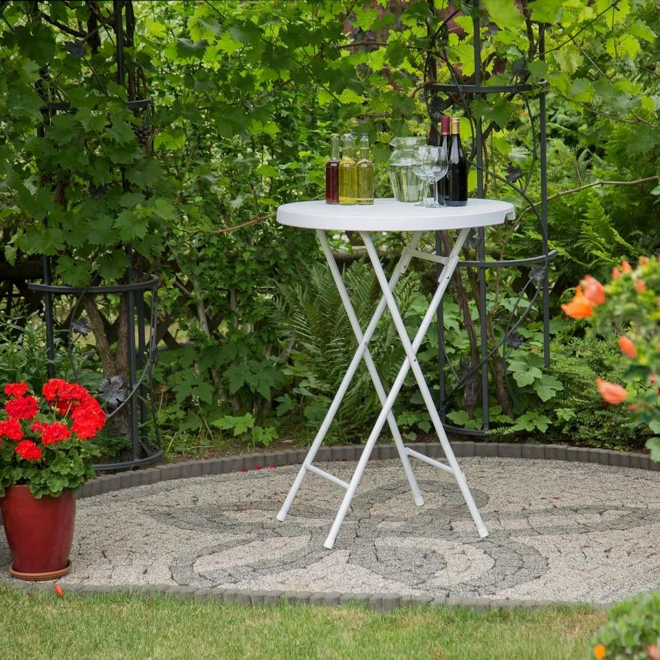 relaxdays Gartentisch »Stehtisch klappbar BASTIAN«, Weiß Weiß, Schwarz, Dunkelbraun 2 relaxdays Gartentisch »Stehtisch klappbar BASTIAN«, Weiß Weiß, Schwarz, Dunkelbraun – Bild 2