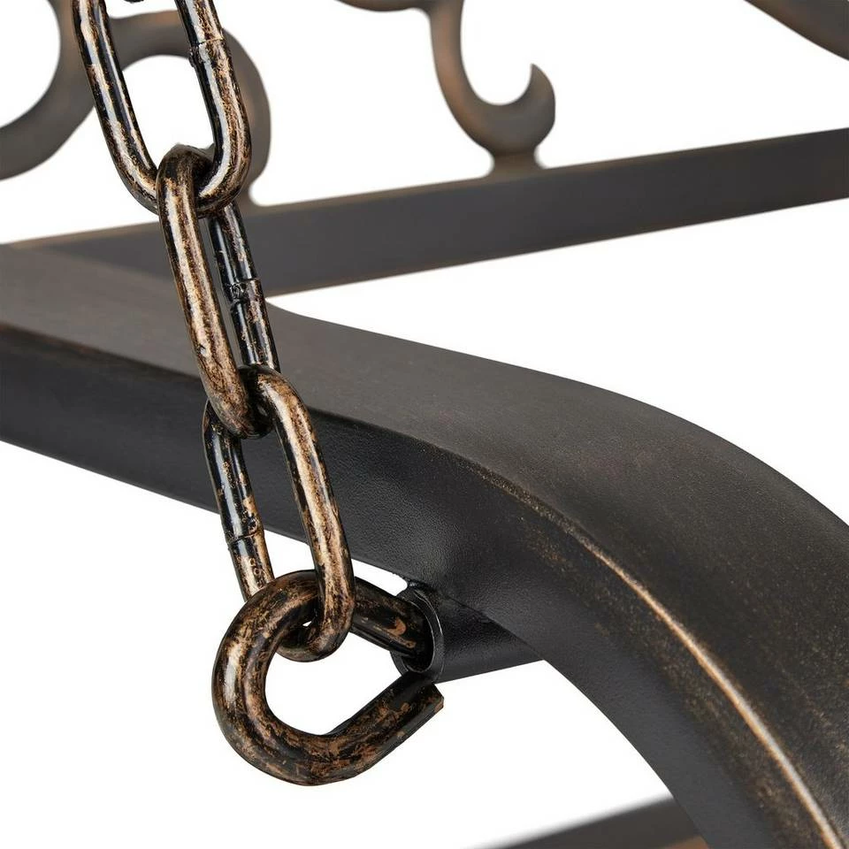 relaxdays Bank »Outdoor Hängebank aus Metall«, Schwarz-Bronze 7 relaxdays Bank »Outdoor Hängebank aus Metall«, Schwarz-Bronze – Bild 7