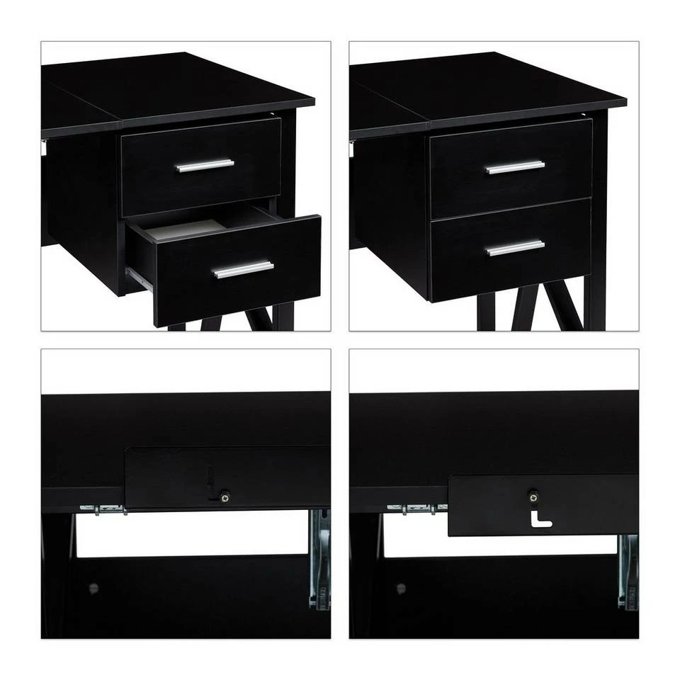 relaxdays Schreibtisch »Schreibtisch neigbar«, Schwarz / Schwarz Braun Schwarz, Weiß 7 relaxdays Schreibtisch »Schreibtisch neigbar«, Schwarz / Schwarz Braun Schwarz, Weiß – Bild 7