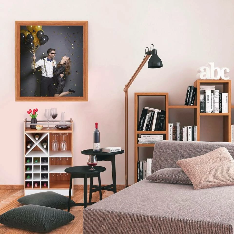 relaxdays Weinregal »Großes Weinregal mit Weinglashalter«, Braun Weiß Silber, Hellbraun Weiß Silber, Schwarz Silber 5 relaxdays Weinregal »Großes Weinregal mit Weinglashalter«, Braun Weiß Silber, Hellbraun Weiß Silber, Schwarz Silber – Bild 5