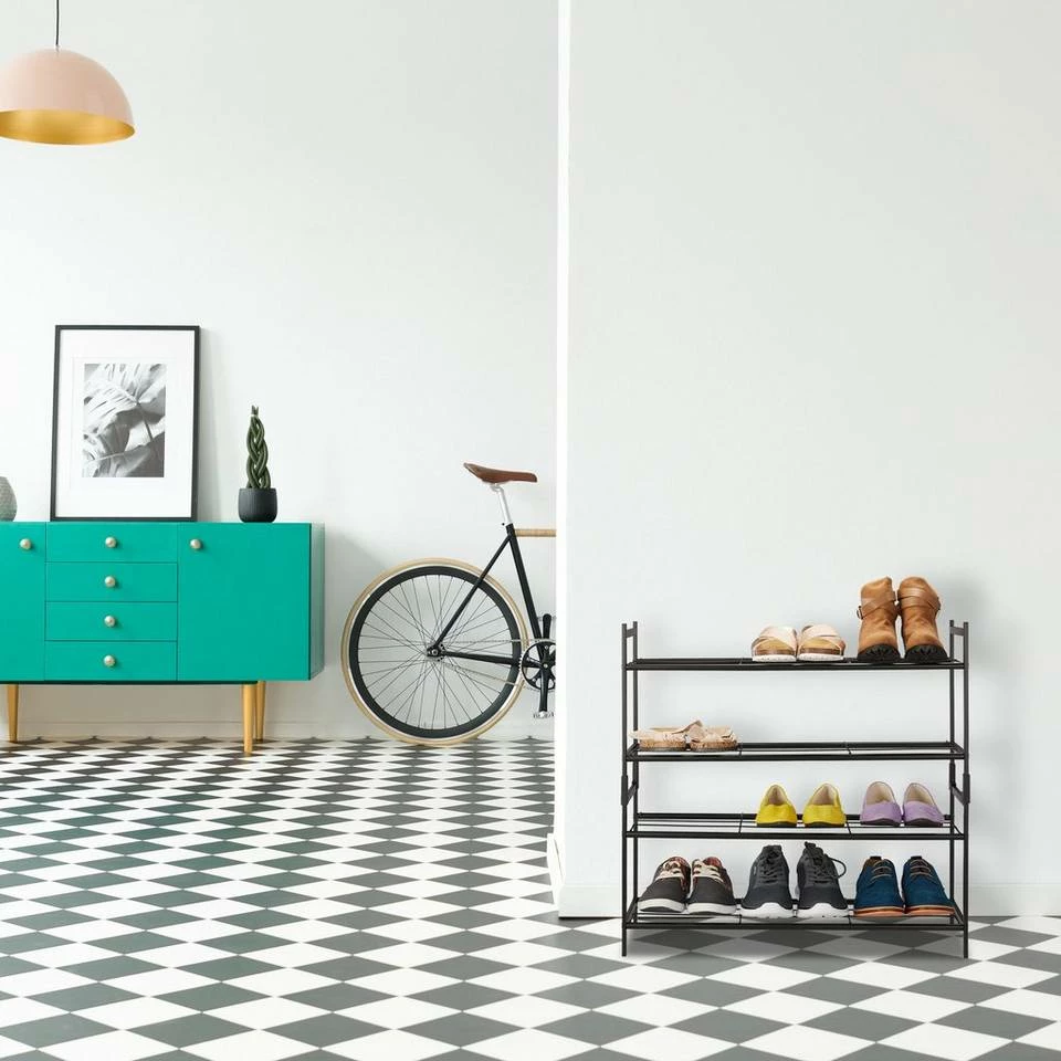 relaxdays Schuhregal »Metall Schuhregal stapelbar«, Schwarz Weiß 5 relaxdays Schuhregal »Metall Schuhregal stapelbar«, Schwarz Weiß – Bild 5