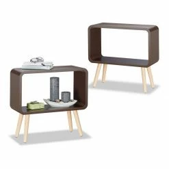 relaxdays Standregal »2 x Standregal klein braun«