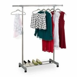 relaxdays Kleiderständer »Kleiderständer ausziehbar auf Rollen«