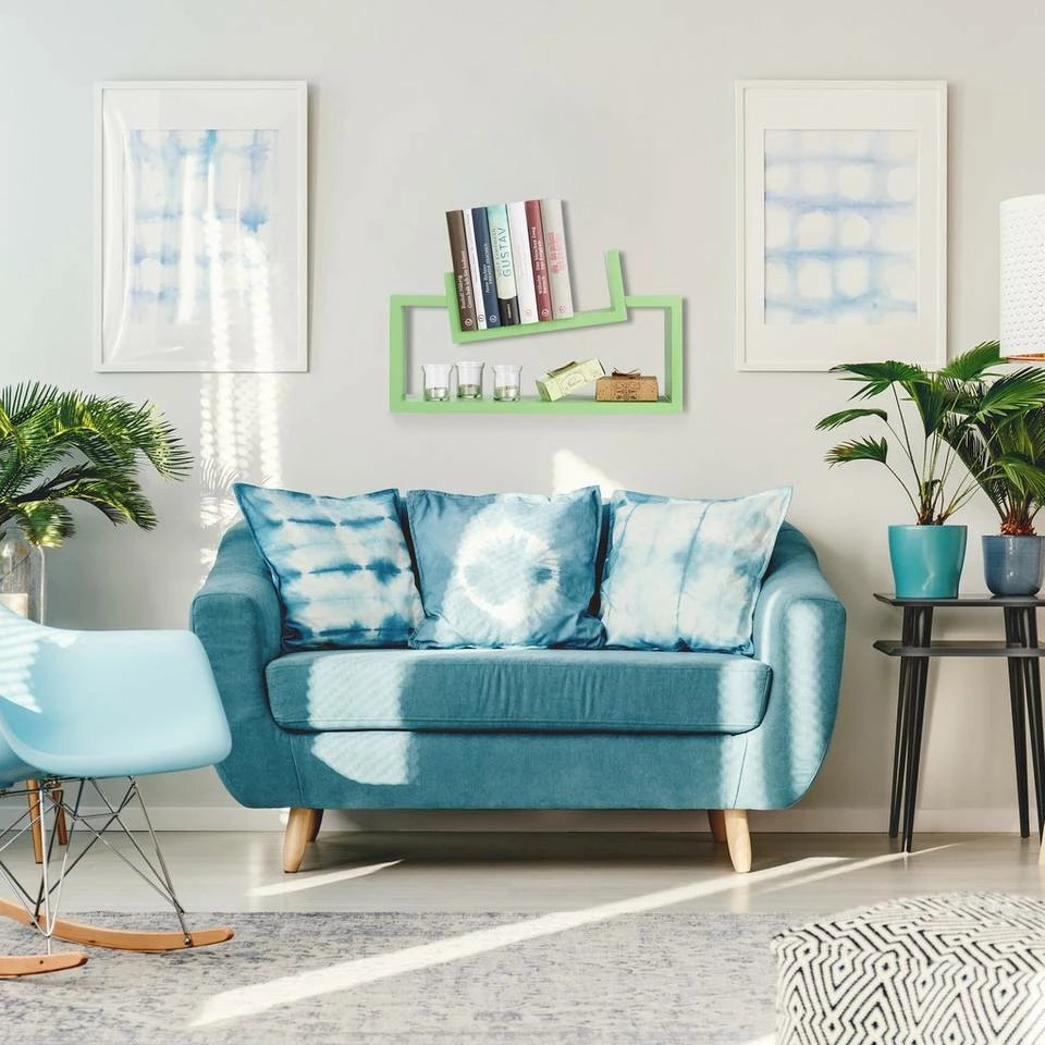 relaxdays Wandregal »Wandregal 2er-Set schief«, Weiß Hellblau, Weiß, Lila, Schwarz 3 relaxdays Wandregal »Wandregal 2er-Set schief«, Weiß Hellblau, Weiß, Lila, Schwarz – Bild 3