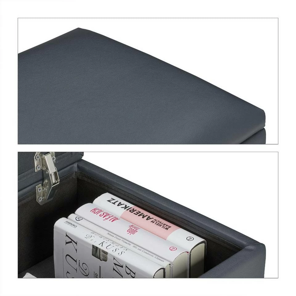 relaxdays Stauraumhocker »Sitzhocker mit Stauraum Kunstleder«, Dunkelgrau Beige Hellbraun, Anthrazit Hellbraun, Braun Hellbraun, Schwarz Hellbraun 6 relaxdays Stauraumhocker »Sitzhocker mit Stauraum Kunstleder«, Dunkelgrau Beige Hellbraun, Anthrazit Hellbraun, Braun Hellbraun, Schwarz Hellbraun – Bild 6