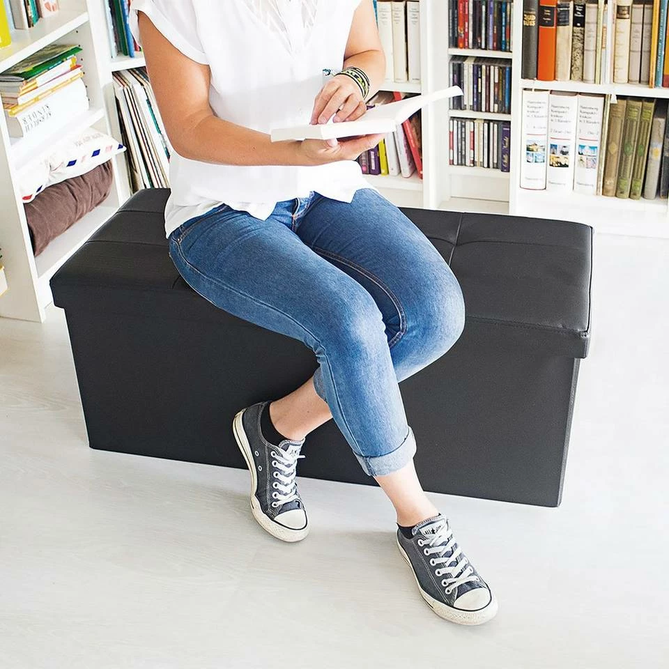 relaxdays Sitzbank »Sitzbank mit Stauraum Kunstleder«, Dunkelrot Schwarz, Braun, Grün, Creme 3 relaxdays Sitzbank »Sitzbank mit Stauraum Kunstleder«, Dunkelrot Schwarz, Braun, Grün, Creme – Bild 3