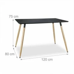 relaxdays Esstisch »Esstisch ARVID 120 x 80«, Schwarz Schwarz Hellbraun, Wei&szlig; Hellbraun -Deutschland Möbel Verkäufe 2024 957dacdf 0c93 58e1 8d01 966a69eedc21