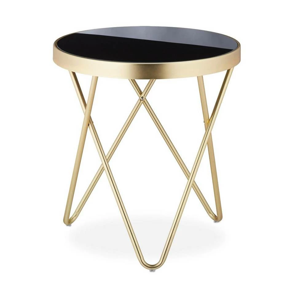 relaxdays Beistelltisch »Runder Beistelltisch Schwarz-Gold« 9 relaxdays Beistelltisch »Runder Beistelltisch Schwarz-Gold« – Bild 9