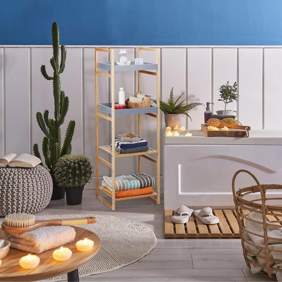 relaxdays Badregal »Bambus Badregal mit 4 Ablageflächen« 2 relaxdays Badregal »Bambus Badregal mit 4 Ablageflächen« – Bild 2