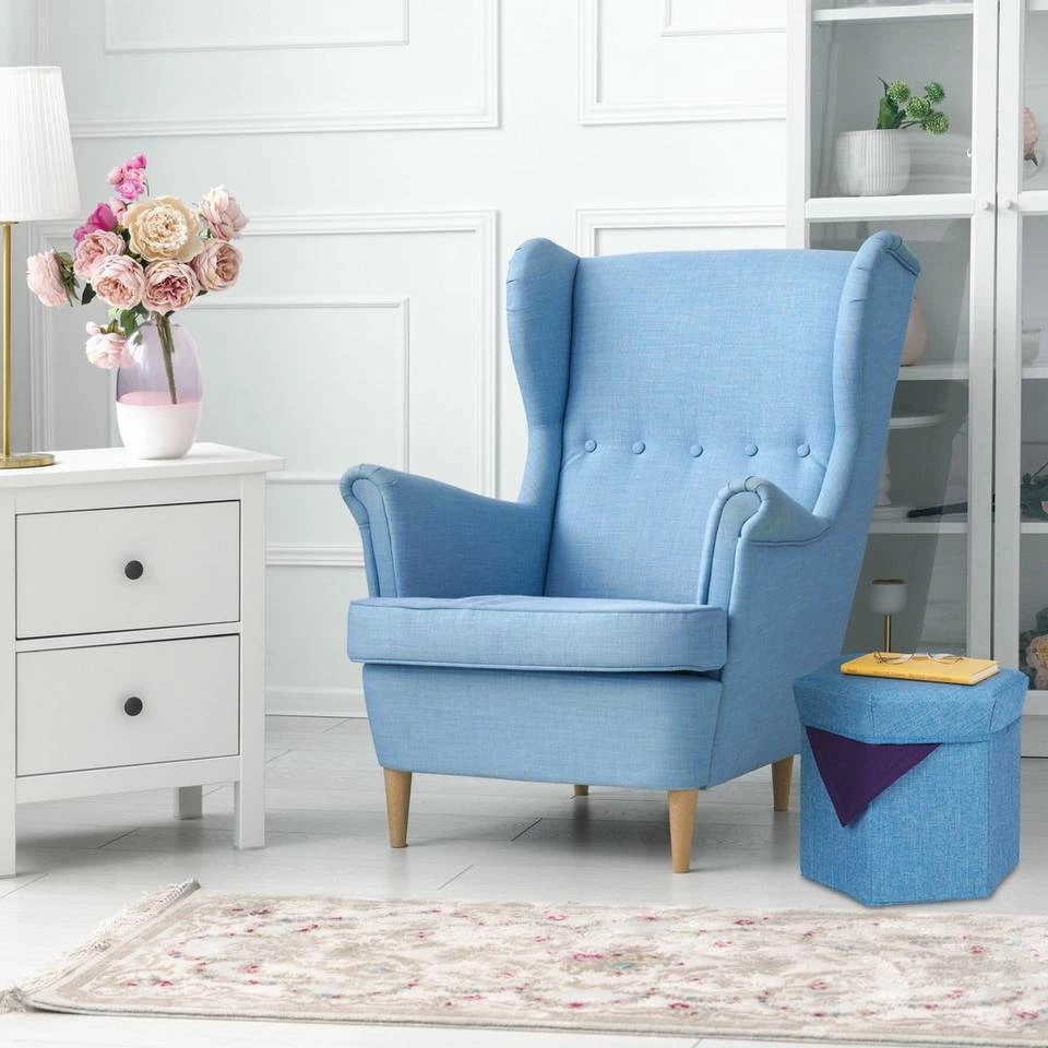 relaxdays Sitzhocker »Sitzhocker mit Stauraum«, Blau Anthrazit, Grau 2 relaxdays Sitzhocker »Sitzhocker mit Stauraum«, Blau Anthrazit, Grau – Bild 2