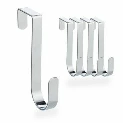 Türhaken »5 x Türhaken silber«, relaxdays