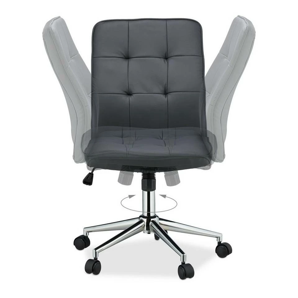 relaxdays Drehstuhl »Bürostuhl Kunstleder«, Grau Schwarz Silber, Anthrazit Silber Schwarz 6 relaxdays Drehstuhl »Bürostuhl Kunstleder«, Grau Schwarz Silber, Anthrazit Silber Schwarz – Bild 6