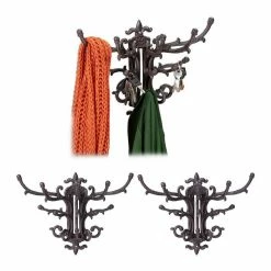 relaxdays Wandgarderobe »3 x Wandgarderobe Vintage braun« (3er Set)