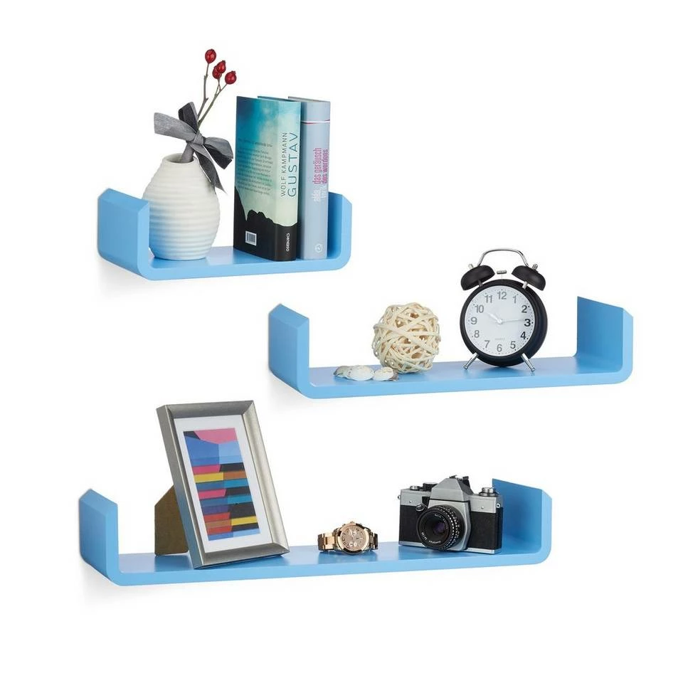 relaxdays Wandboard »Regalbrett 3er Set«, Blau Lila, Hellblau, Schwarz, Weiß 1 relaxdays Wandboard »Regalbrett 3er Set«, Blau Lila, Hellblau, Schwarz, Weiß