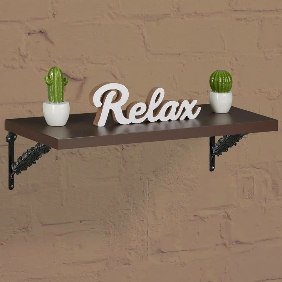 relaxdays Wandregalhalter »2 x Regalwinkel Gusseisen Feder schwarz« 2 relaxdays Wandregalhalter »2 x Regalwinkel Gusseisen Feder schwarz« – Bild 2