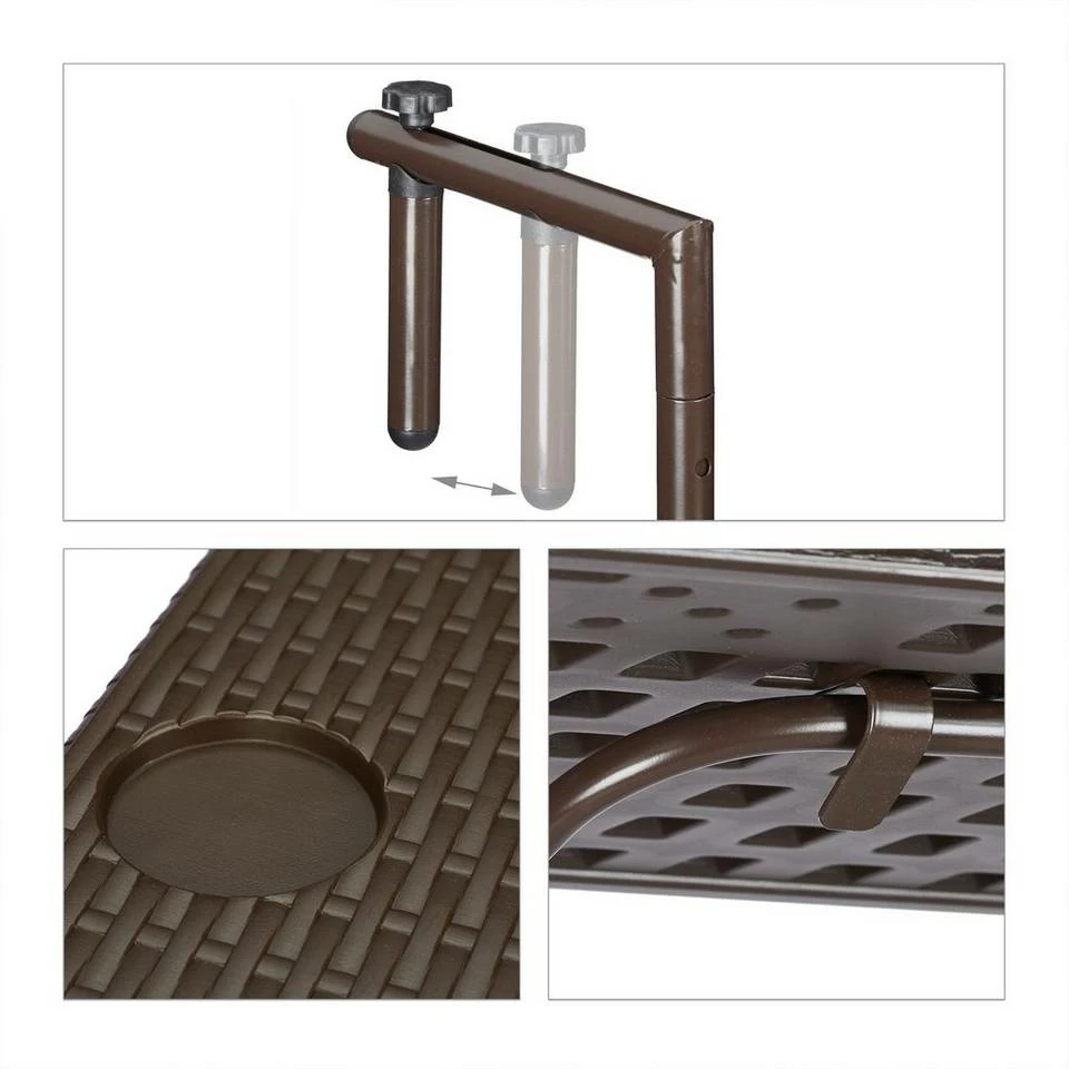 relaxdays Balkonhängetisch »Balkonhängetisch klappbar in Braun« 8 relaxdays Balkonhängetisch »Balkonhängetisch klappbar in Braun« – Bild 8