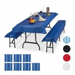relaxdays Bierzeltgarnitur »24x Bierzeltgarnitur Auflage blau«