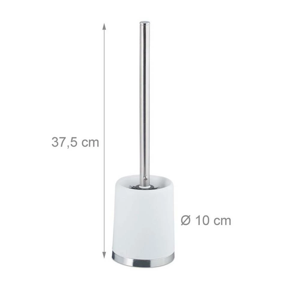 relaxdays Badezimmer-Set »WC-Garnitur rund«, Weiß Schwarz Silber, Weiß Silber Schwarz 4 relaxdays Badezimmer-Set »WC-Garnitur rund«, Weiß Schwarz Silber, Weiß Silber Schwarz – Bild 4