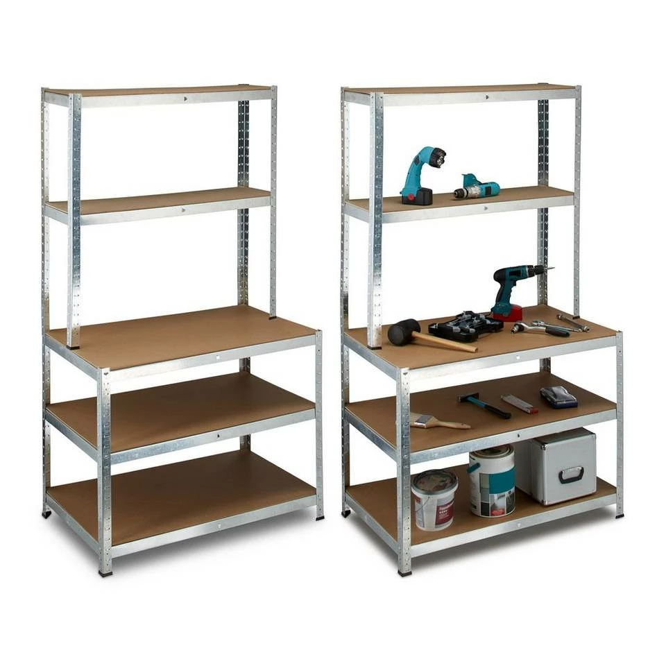 relaxdays Schwerlastregal »2 x Schwerlastregal mit Werkbank« 1 relaxdays Schwerlastregal »2 x Schwerlastregal mit Werkbank«