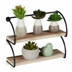 relaxdays Wandregal »Wandregal Industrial 2 Ablagen«