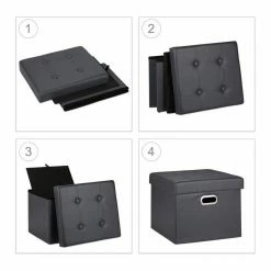 relaxdays Sitzhocker »Sitzhocker mit Stauraum & Griff«, Dunkelgrau Anthrazit, Weiß, Schwarz -Deutschland Möbel Verkäufe 2024 9b93f246 10d3 58a2 bf7a 18280d1142f2