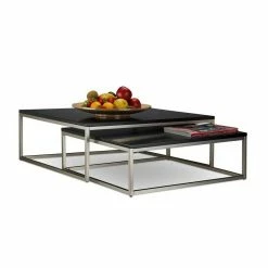 relaxdays Couchtisch »Couchtisch FLAT 2er Set schwarz«