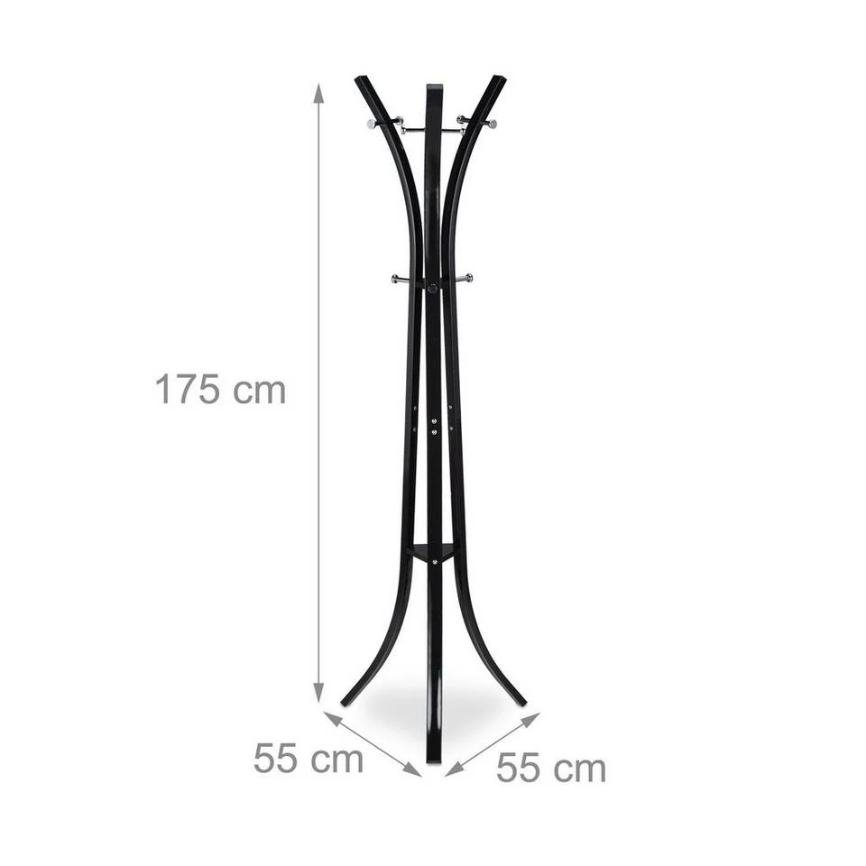 relaxdays Garderobenständer »Garderobenständer Metall«, Schwarz Weiß 4 relaxdays Garderobenständer »Garderobenständer Metall«, Schwarz Weiß – Bild 4