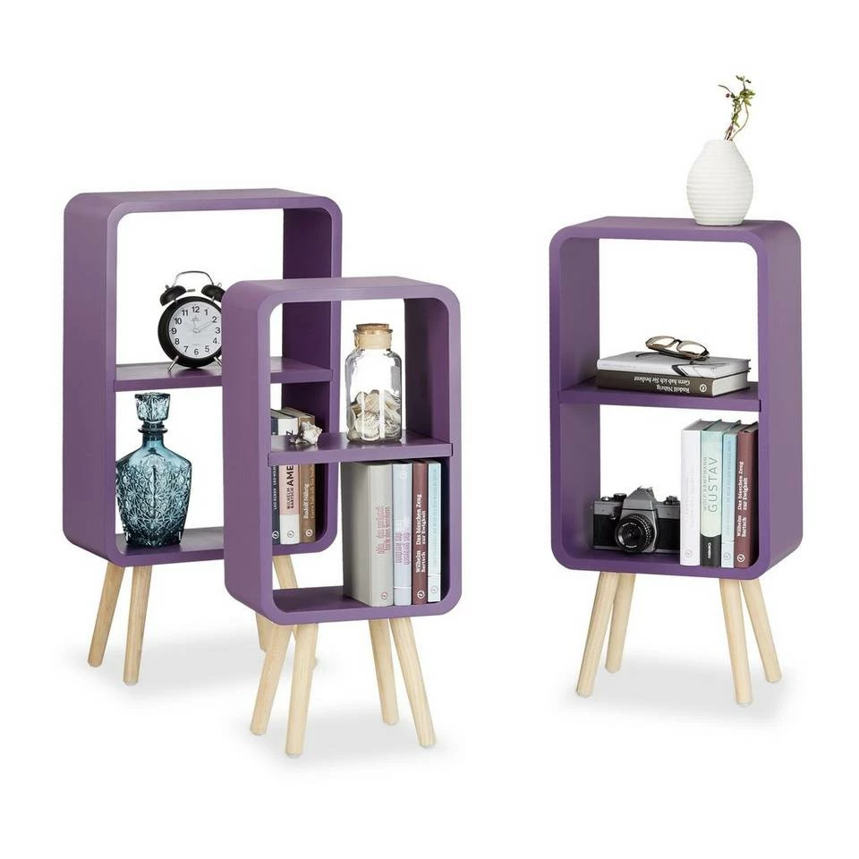 relaxdays Standregal »Standregal 3er Set mit je 2 Fächern«, Braun Lila Hellbraun, Braun Hellbraun, Hellblau Hellbraun, Grün Hellbraun 8 relaxdays Standregal »Standregal 3er Set mit je 2 Fächern«, Braun Lila Hellbraun, Braun Hellbraun, Hellblau Hellbraun, Grün Hellbraun – Bild 8