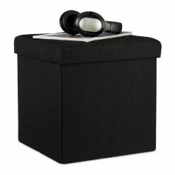 relaxdays Stauraumhocker »Faltbarer Sitzhocker mit Stauraum Leinen«, Dunkelgrau Braun, Wei&szlig;, Schwarz -Deutschland Möbel Verkäufe 2024 9e5e56e4 6062 5a65 8f0c c3e5688cd862