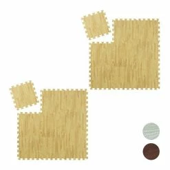 relaxdays Bodenschutzmatte »18 x Bodenschutzmatte Holzoptik natur«
