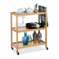 relaxdays Servierwagen »Servierwagen Bambus«