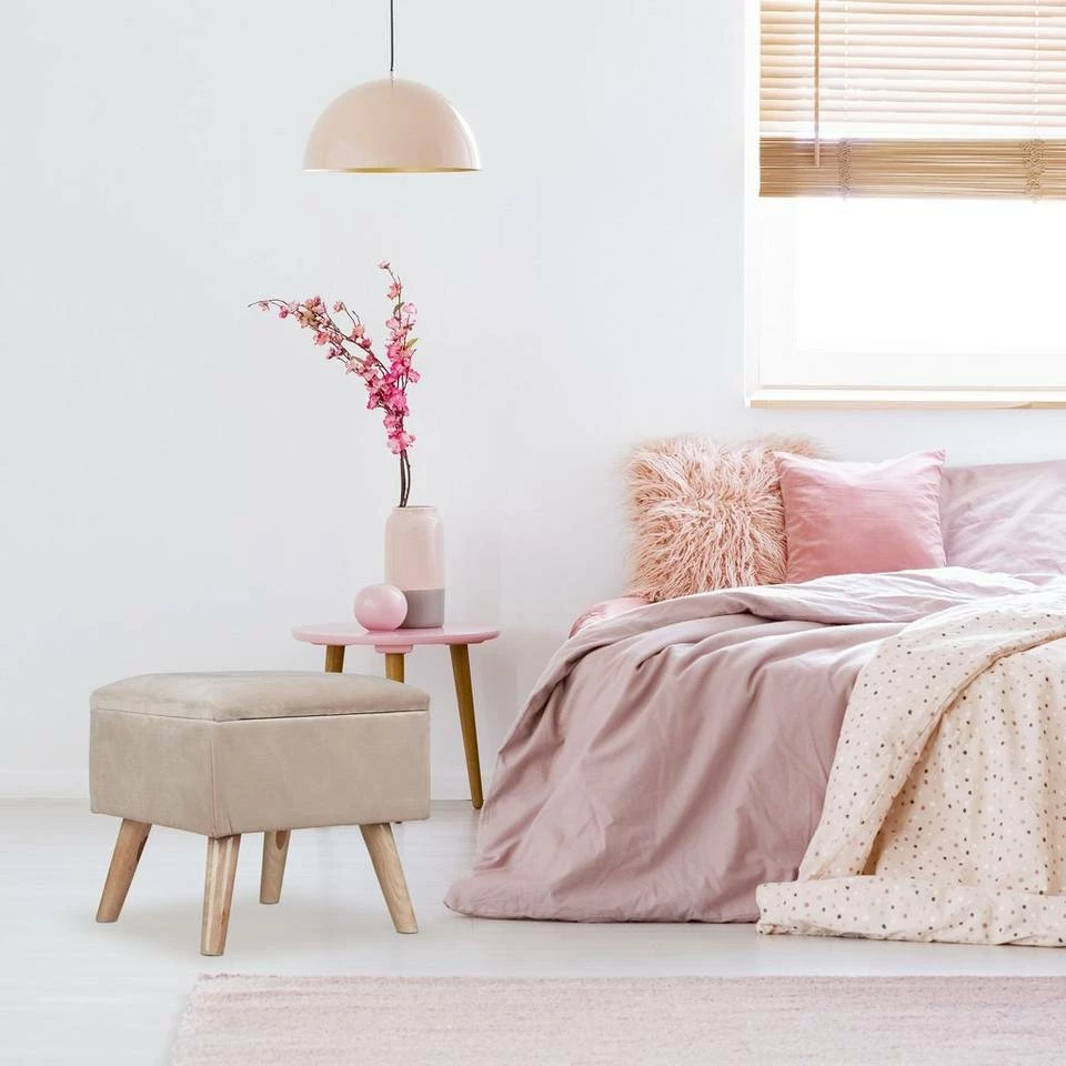 relaxdays Polsterhocker »Samthocker mit Stauraum«, Dunkelgrau Creme Hellbraun, Türkis Hellbraun, Grau Hellbraun, Anthrazit Hellbraun 5 relaxdays Polsterhocker »Samthocker mit Stauraum«, Dunkelgrau Creme Hellbraun, Türkis Hellbraun, Grau Hellbraun, Anthrazit Hellbraun – Bild 5