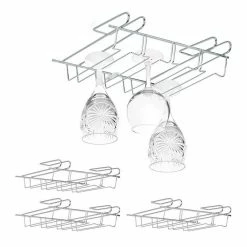 relaxdays Gläserhalter »4 x Weinglashalter Schrankeinsatz«